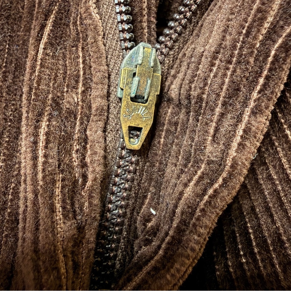 Vintage 1970s Brown Corduroy Pants Straight Leg Scovill Zipper Size 34x30 - Picture 14 of 14
